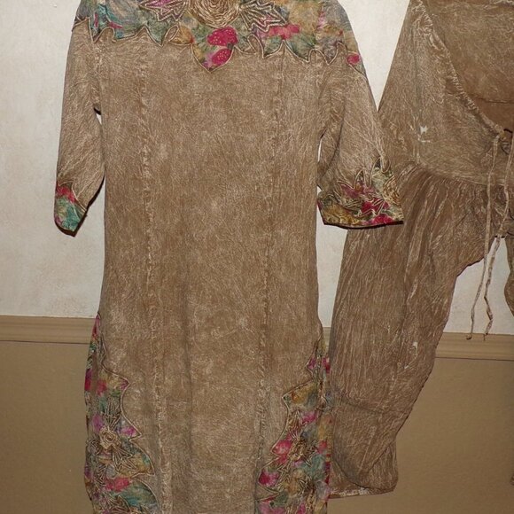 Vintage Embellished Tunic & Harem Shalwar Pants Stone washed Boho Hippy OS - Picture 9 of 11